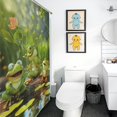 thumbnail image 3 of Frogs Playing in The Pond Shower Curtain for Bathroom with 12Hooks, Polyester Fabric Thick Shower Curtain Washable Waterproof Curtain, 3 of 5