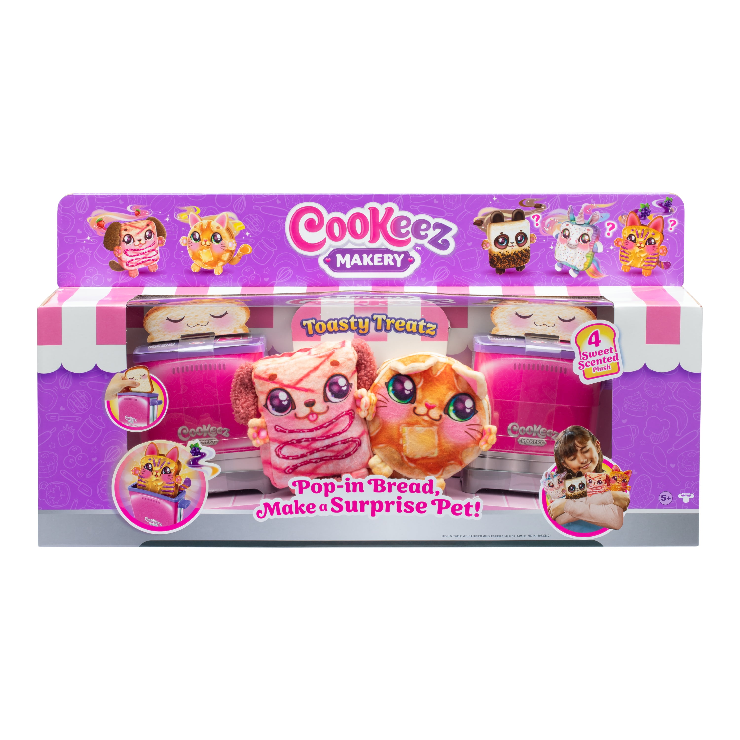Cookeez Makery Toasty Treatz Toaster Value Plush Pack with Scented