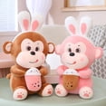thumbnail image 2 of 25-60cm Cute Monkey Holding Bubble Tea Plush Toy Stuffed Soft Lovely Monkey Pillow Doll Toys for Kids Girls Birthday Gift Decordark brown50cm Deng Xun unisex, 2 of 2
