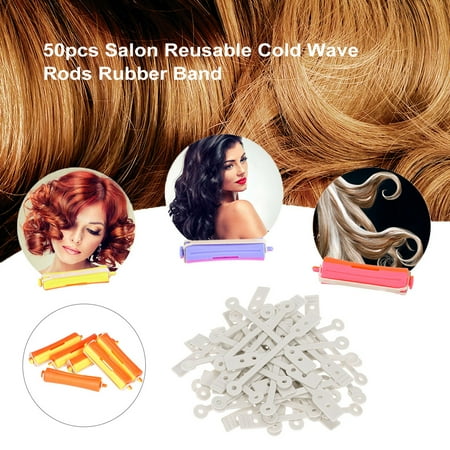 50pcs Salon Reusable Cold Wave Rods Rubber Band Hair Roller