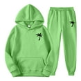 thumbnail image 5 of Men's Suits Product Title for Men Casual Solid Two Piece Hooded Sports Set with Raglan Sleeve Drawstring Pant Set, 5 of 5