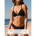thumbnail image 3 of Bikini Set for Women Two Piece Swimsuits V Neck Low Rise Crisscross Back Self Tie Spaghetti Straps, 3 of 5