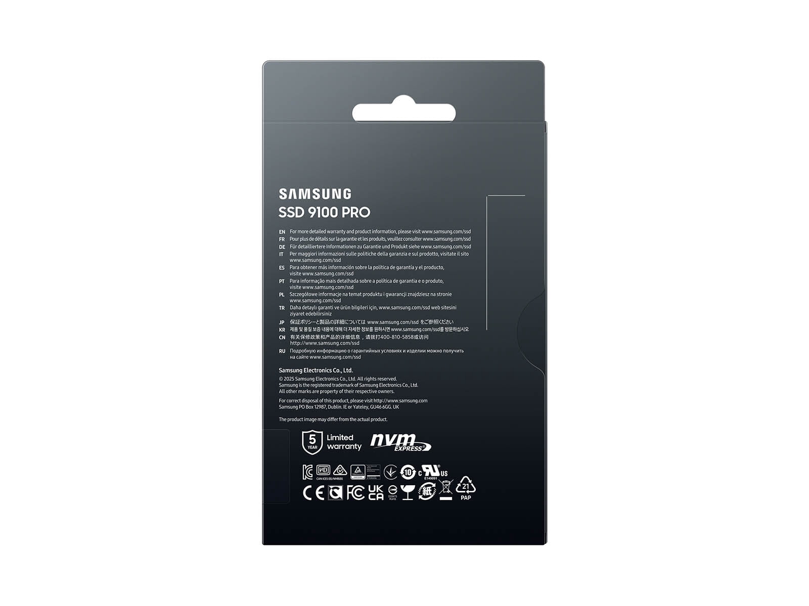 Samsung 9100 PRO 2TB SSD, PCIe 5.0 NVMe M.2, 14,800/13,400 MB/s