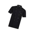 thumbnail image 1 of Unisex Chef Coat Jacket Catering Kitchen Short Sleeve Chef Baking Work Clothes Wear 3XL Black, 1 of 9
