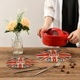 thumbnail image 2 of Vintage Best of British Crown Print on Union Jack Flag 2 Pcs Round Pot Holders Trivets Set, Cotton Coasters Placemats for Cooking Baking Hot Dish Pan Pot Bowl Teapot, 9.45 In + 7 In, 2 of 5