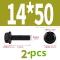 thumbnail image 2 of M14x50 (2pcs) Flange Hex Head Bolts Screws, Class 10.9 heavy black hexagonal flange screws ,Hex Head Bolts Screws,Full tooth thread, 2 of 4