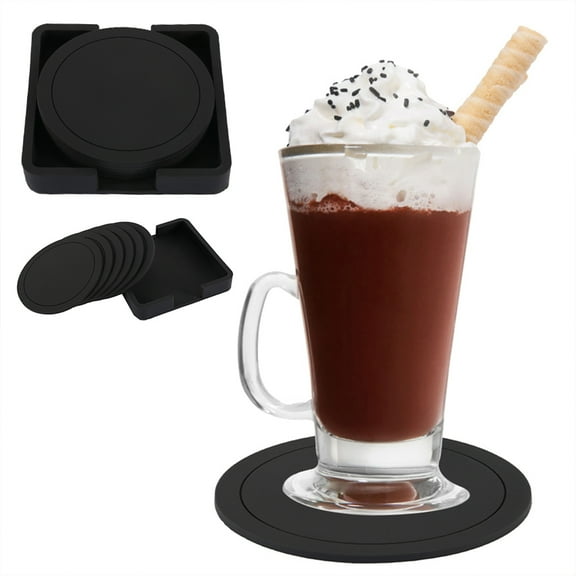 6pcs Soft Silicone Cup Mats: Heat-Resistant, Non-Slip for Coffee/Office Table