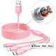 thumbnail image 3 of Cable de Carga Multiusb 4,4 Pies, Nailon de Aluminio, Cable 3 en 1 con Conectores USB Tipo C/Micro/Lighting para la Mayoría de Teléfonos y Tabletas., 3 of 7