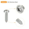 thumbnail image 4 of Uxcell ST4x16x8mm Phillips Pan Head Self-tapping Screw with Washer, 100pack 304 Stainless Steel Wood Screw (Silver), 4 of 6