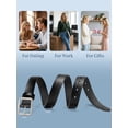 thumbnail image 3 of Punplita Women's Belts for Jeans Genuine Leather Black Belt with Silver Buckle, 3 of 6