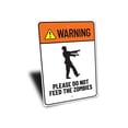 thumbnail image 3 of Warning: Please Do Not Feed The Zombies, Halloween Zombie Decorative Sign, Zombies Walking Zone Aluminum Sign - 4x18 inches, 3 of 4