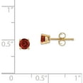 thumbnail image 4 of Primal Gold 14K Yellow Gold 4mm Garnet Earrings, 4 of 4