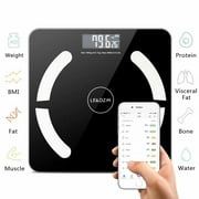 LEADZM Bluetooth Smart Digital Weighing Scale Body Fat Scale OKOK App，Black