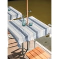 thumbnail image 2 of Square Outdoor Tablecloth with Umbrella Hole Blue Beige Outside Table Cloth Waterproof Patio Table Cover Modern Abstract Gradient Vertical Stripes Zipper Tablecloths for Picnic Camping 60x60 Inch, 2 of 8