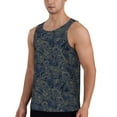 thumbnail image 2 of Easygdp Golden Peonies Men's Tank Top, Sleeveless Muscle T Shirts, Breathable, Quick-Dry, Loose for Gym, Running, Fitness - Small, 2 of 9