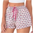 thumbnail image 2 of Costeam Womens Plaid Casual Home Shorts Classic Check Pattern Daily Loungewear Style Side Pockets Regular Elastic Waist Relaxed Comfy Fit Lightweight Breathable Fabric Leisure Short Bottoms, 2 of 5