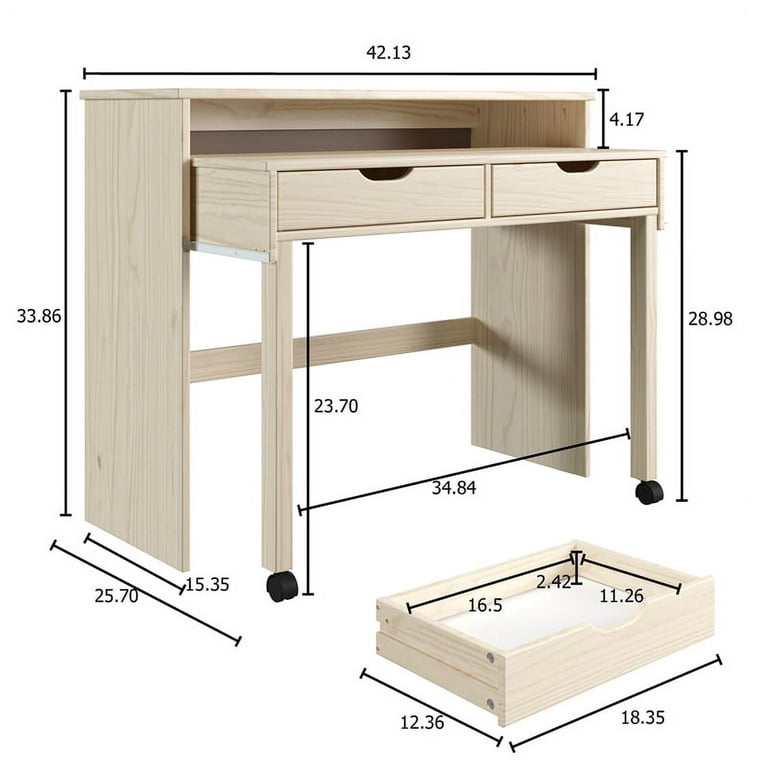 Callie 2 office table 3 drawer oak outlet