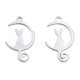 thumbnail image 3 of Non-Tarnish 201 Stainless Steel Pendants Halloween Style Moon with Cat Stainless Steel Color 16x10x1mm Hole: 1.2mm, 3 of 3