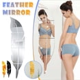 thumbnail image 1 of Vaidha Feather Shaped Mirror Wall Sticker Bedroom Home Decor Decorative Wall Sticker, 1 of 2