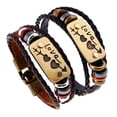 thumbnail image 2 of sweethay 2 piezas de de cuero multicapa para parejas, brazalete de corazón de mano de punto ajustable, accesorios para niños y niñas, Ropa, zapatos y accesorios Miscelánea sweethay PS14741-00, 2 of 6
