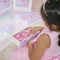 thumbnail image 5 of Fantasy Fields Gisele Starry Sky Wooden Kids Play Vanity Set with Tri-Fold Mirror & Stool, White & Lavender, 5 of 8