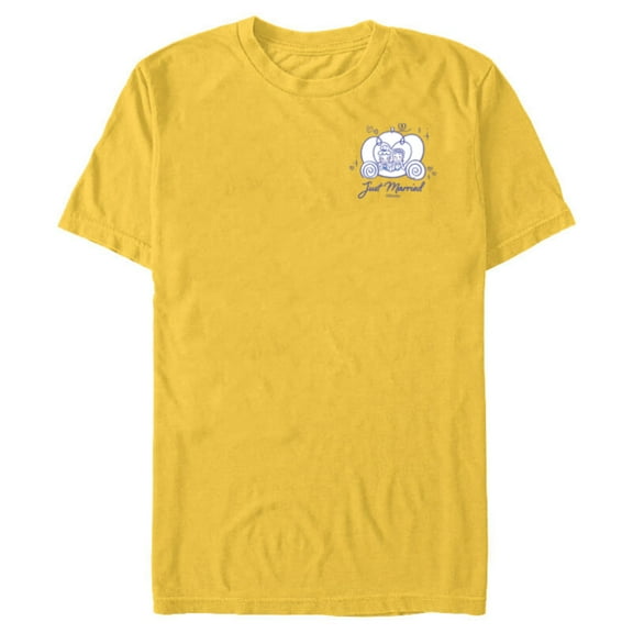 Disney Just Married Cinderella Prince Charming Honeymoon - Short Sleeve Blended T-Shirt for Adults - Customized-Yellow