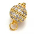 thumbnail image 6 of QQTDFG Sterling Silver Round Ball Screw Clasp CZ for Bracelet Necklace A5260-Gold-12mm clasp, 1 pc, 6 of 7