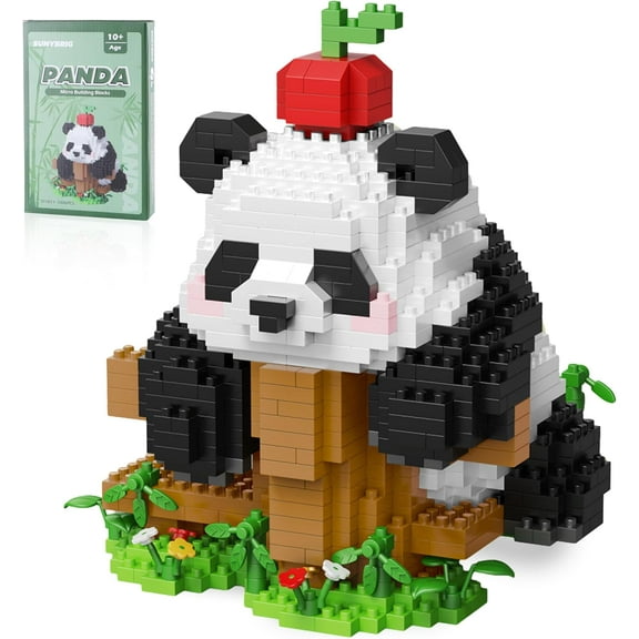 1006-Piece Panda Micro Building Blocks – Mini Panda Bricks Animal Construction Set: Panda Animal Blocks for Adults and Kids Ages 10 