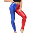thumbnail image 2 of Idoravan Women's Plus Size Pants Clearance Womens Fashion Casual Bronzing Imitation Leather Slimming And Not Easy To Fade Ninth Pants, 2 of 5
