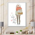 thumbnail image 2 of Designart 'My Cute Dog Cute Girl With Dog' Shabby Chic Framed Canvas Wall Art Print, 2 of 5