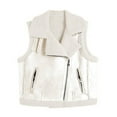 thumbnail image 5 of JGGSPWM Women's Winter Faux Furry Zip Up Sherpa Vest Sleeveless Down Jacket Warm Shearling Vest with Pockets White L, 5 of 5