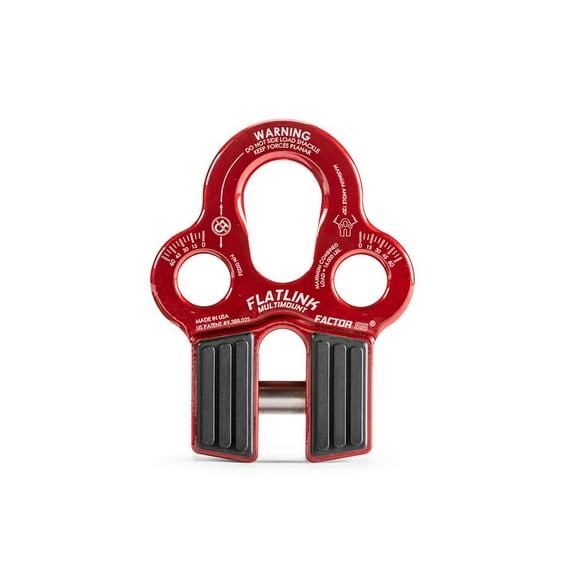 Factor 55 Winch Cable Shackle Mount 00225-01 FlatLink; Fits 3/4 Inch Screw Pin Hook; Fits 3/8 Inch Diameter Steel Cables/Synthetic Winch Ropes; 16000 Pound Load Capacity; Foldable; Red