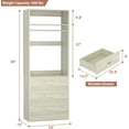 thumbnail image 7 of Homieasy Freestanding 2FT Closet System with 3 Wood Drawers, 24" Closet Organizer System with Hanging Rod & Shelves, Walk-in Closet Systems for Small Closets, White Oak, 7 of 7