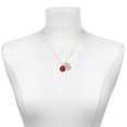 thumbnail image 2 of Delight Jewelry Silver-tone Small Maroon Enamel Disc - Large Goldtone Crystal Initial - B - Charm Necklace, 17.5"+2", 2 of 4