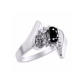 thumbnail image 4 of Rylos 14K White Gold Floral Designer Ring with 6X4MM Oval Gemstone & Sparkling Diamonds - Birthstone Faceted Onyx Jewelry Size 8, 4 of 7