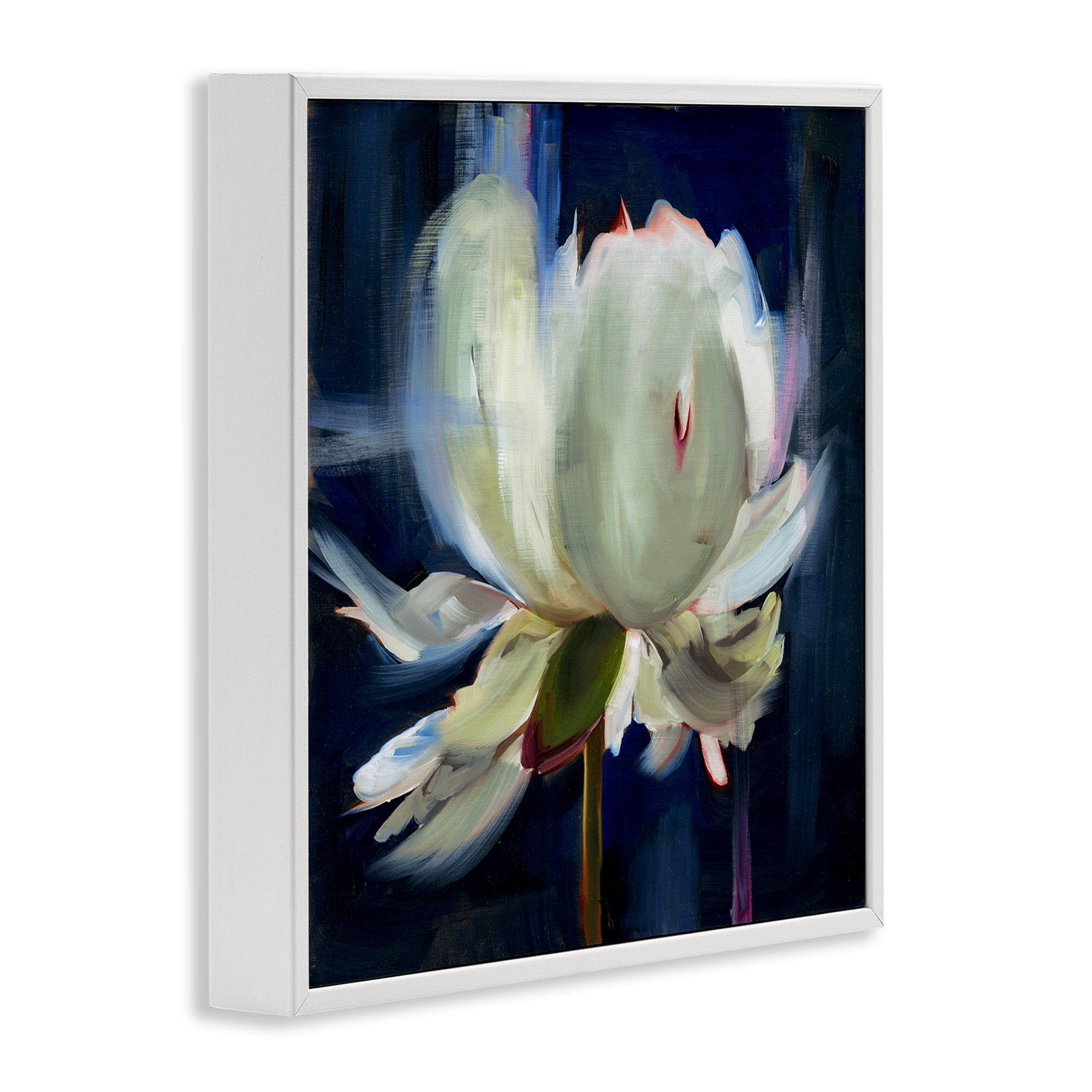 Stupell Industries Abstract Painted Flower Botanical & Floral Painting White Framed Art Print Wall Art, 24 x 24