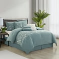 thumbnail image 3 of Nanshing Ines 7 Piece Chic Botanical Comforter Set, Blue, California King, 3 of 6