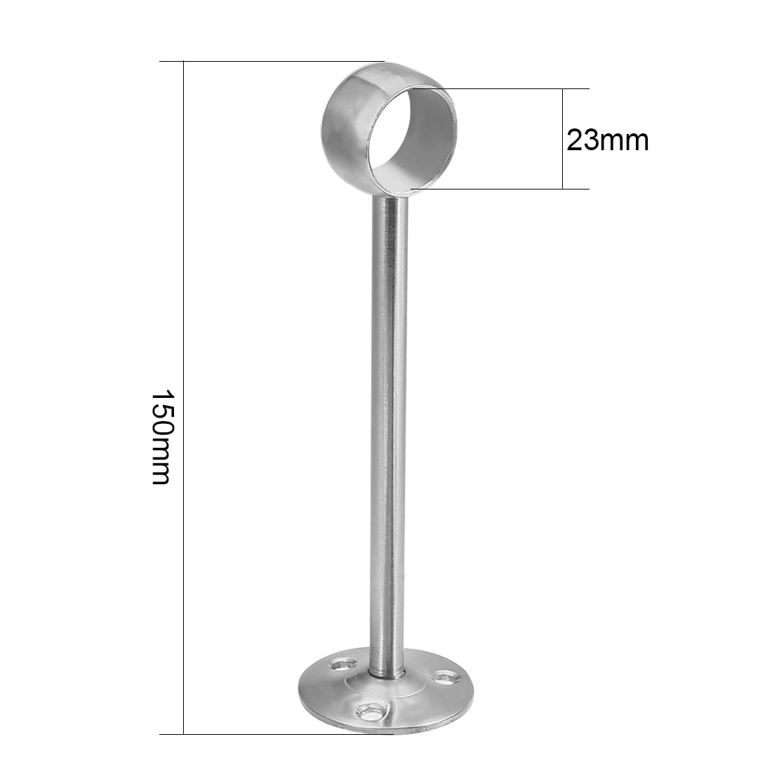 Wardrobe Pipe Bracket 23mm Dia Ceiling Mounted Rail Rod Support