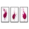 thumbnail image 2 of Designart "Viva Magenta Splatter Painting II" Abstract Painting Framed Wall Art Set Of 3 - Red Modern Frame Gallery Wall Set For Home Decor, 2 of 6