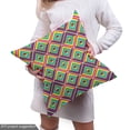 thumbnail image 5 of Colorful Fabric by the Yard, Rhombus Composition with Bullseye Pattern Geometric Arrangement Angled Stripes, Upholstery Fabric for Dining Chairs Home Decor Accents, Multicolor by Ambesonne, 5 of 5