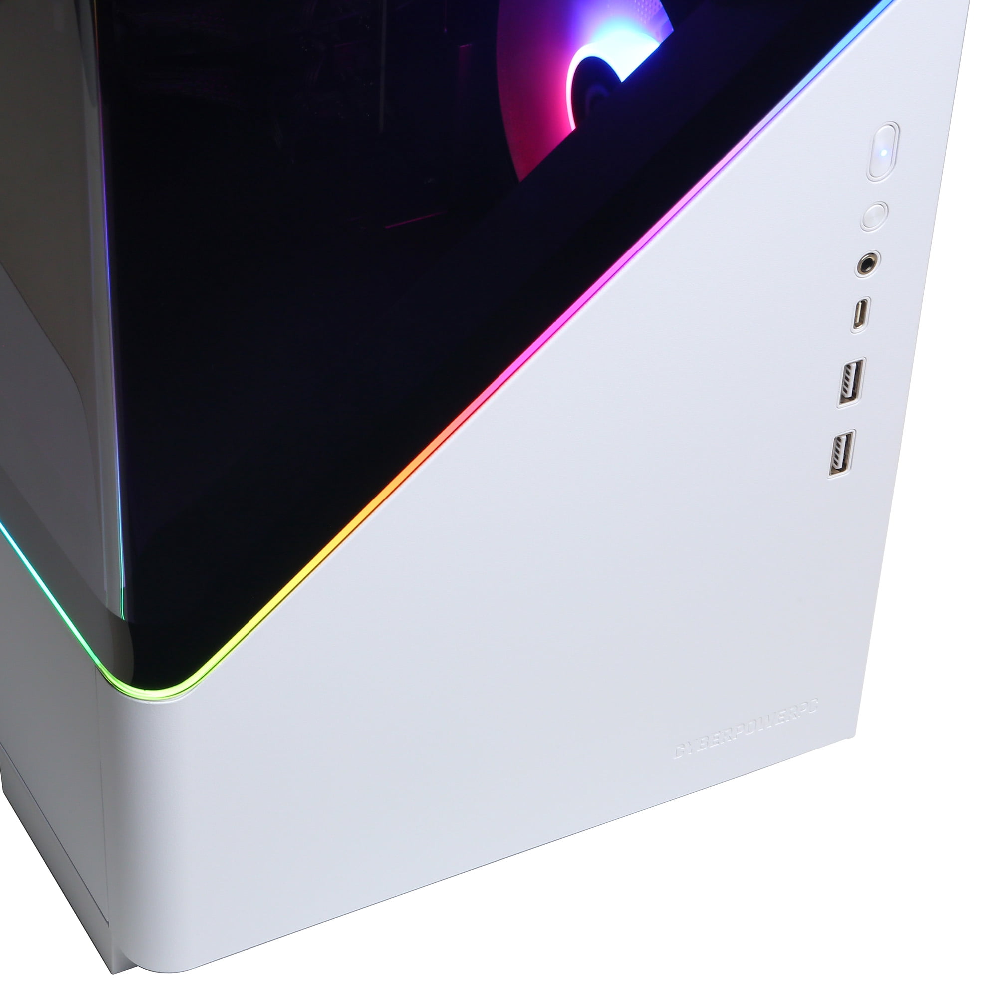 CyberPowerPC Gamer Supreme Gaming Desktop, AMD Ryzen 7 9700F, AMD Radeon RX 9060 XT 16GB, 16GB DDR5, 1TB SSD, White, SLC8300WST