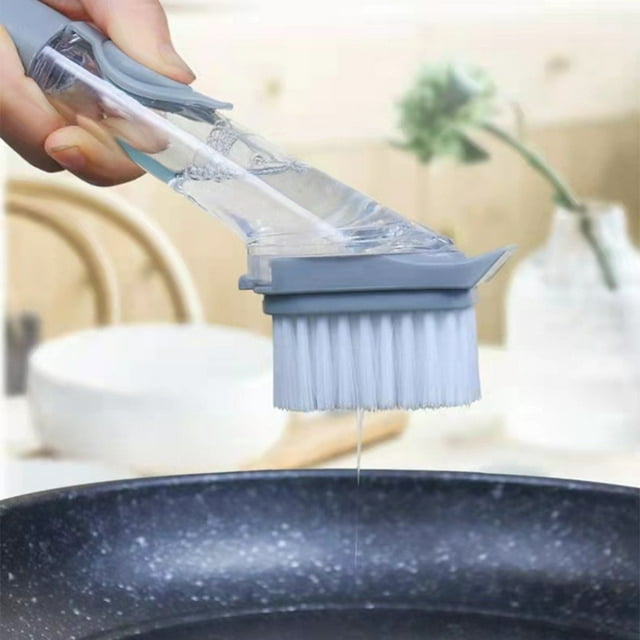 pitrice Brosse de Nettoyage Éponge Outils Vaisselle Vaisselle Lavage Récurant Multifonctionnel Distributeur de Liquide Rechargeable Accessoires Brosse pour Poêle/1 Pce Éponge