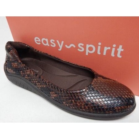 Easy Spirit Gabbie 3 Sz 6 N NARROW Women's Leather Ballet Flat Shoes Dark Brown