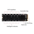 thumbnail image 6 of PCIE to SATA 6Gpbsx6-Port Expansion Card+SATA Cable M.2 MKEY PCI-E Riser Card M.2 NVME to SATA3.0 ASM1166 Support PM, 6 of 8