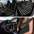 thumbnail image 2 of Jeiento American Flag 12 PCS Car Seat Cover Full Set, with Steering Wheel Cover Seat Belt Strap Cover Trash Cans Cup Coaster Keychain Air Vent Storage Bag 4Th of July Car Decor Universal Fit, 2 of 7