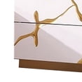 thumbnail image 4 of Benjara 24 Inch Nightstand, 2 Drawers, Gold Details, Metal Base, White Wood, 4 of 6