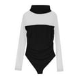 thumbnail image 5 of Dyfzdhu Mesh Bodysuit for Women Long Sleeve Turtleneck Shapewear Body Suits One Piece Leotard Slim Going Out Tops Black, 5 of 6