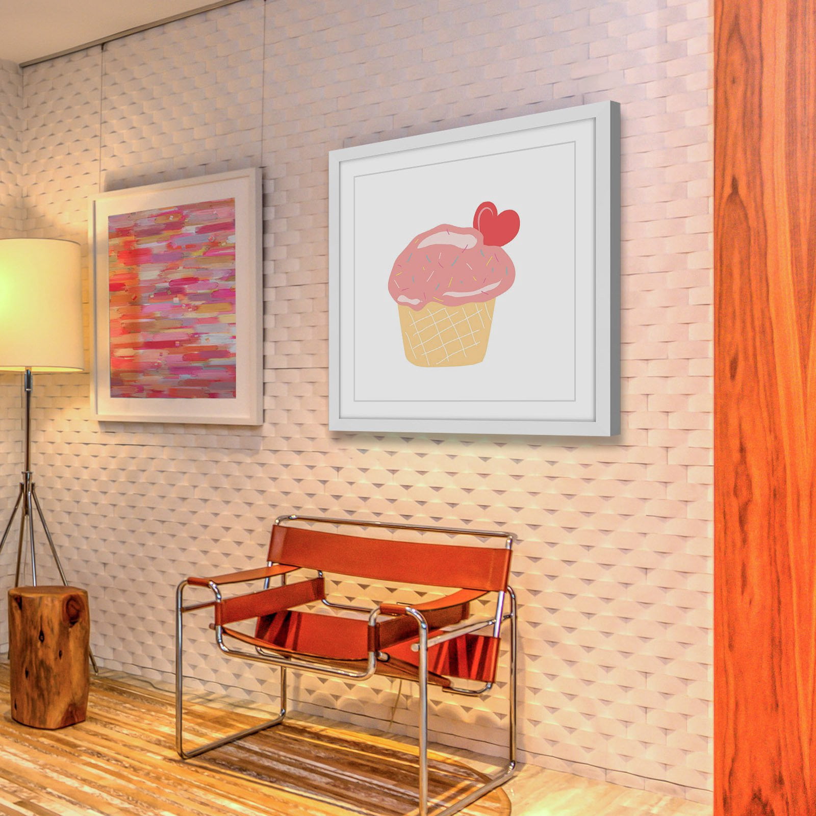 "Cupcake Heart" Framed Painting Print