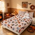 thumbnail image 3 of Homewish Autumn Maple Acorn Bed Sheets, Pine Cone Full Size Sheets, Beige Brown, 4pcs (1 Flat Sheet, 1 Fitted Sheet and 2 Pillowcases), 3 of 5