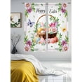 thumbnail image 3 of Spring Easter Sheer Curtains 63 Inch Length 2 Panels for Living Room, Colorful Eggs Daisy Flowers Basket Butterfly Voile Kitchen Curtain Set, Luxury Privacy Drapes Window Treatment for Bedroom, 3 of 7